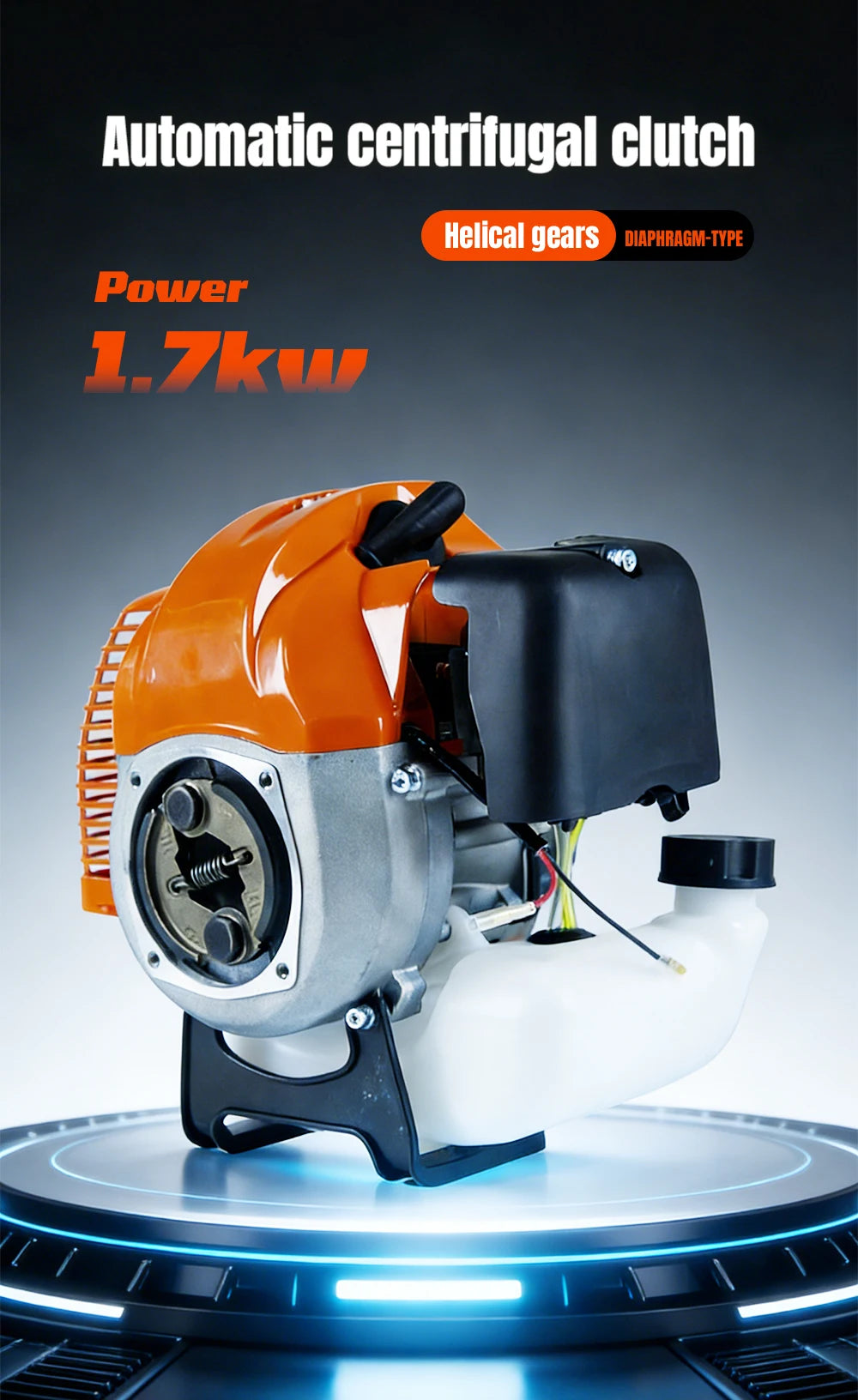 Stroke Gas Brush Cutter 7500rpm 52cc Grass Trimmer