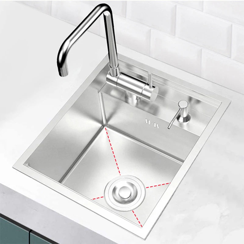 Nano Hidden Bar Sink Black Folding Faucet Silvery