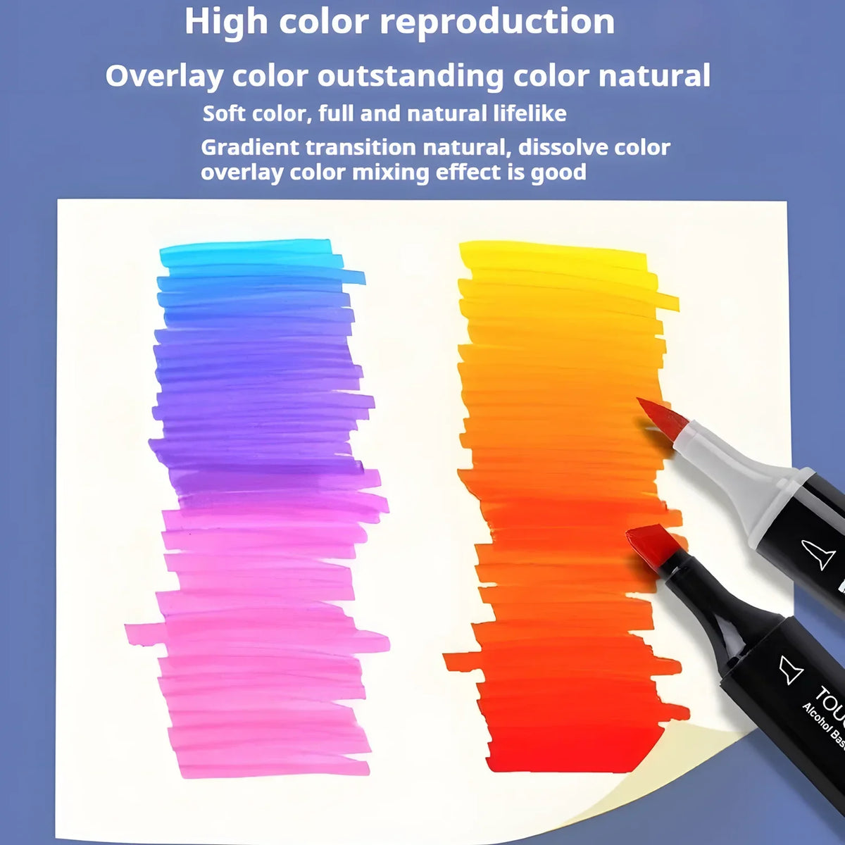 Touchnew Alcohol Markers Soft Brush Tip Brush Markers