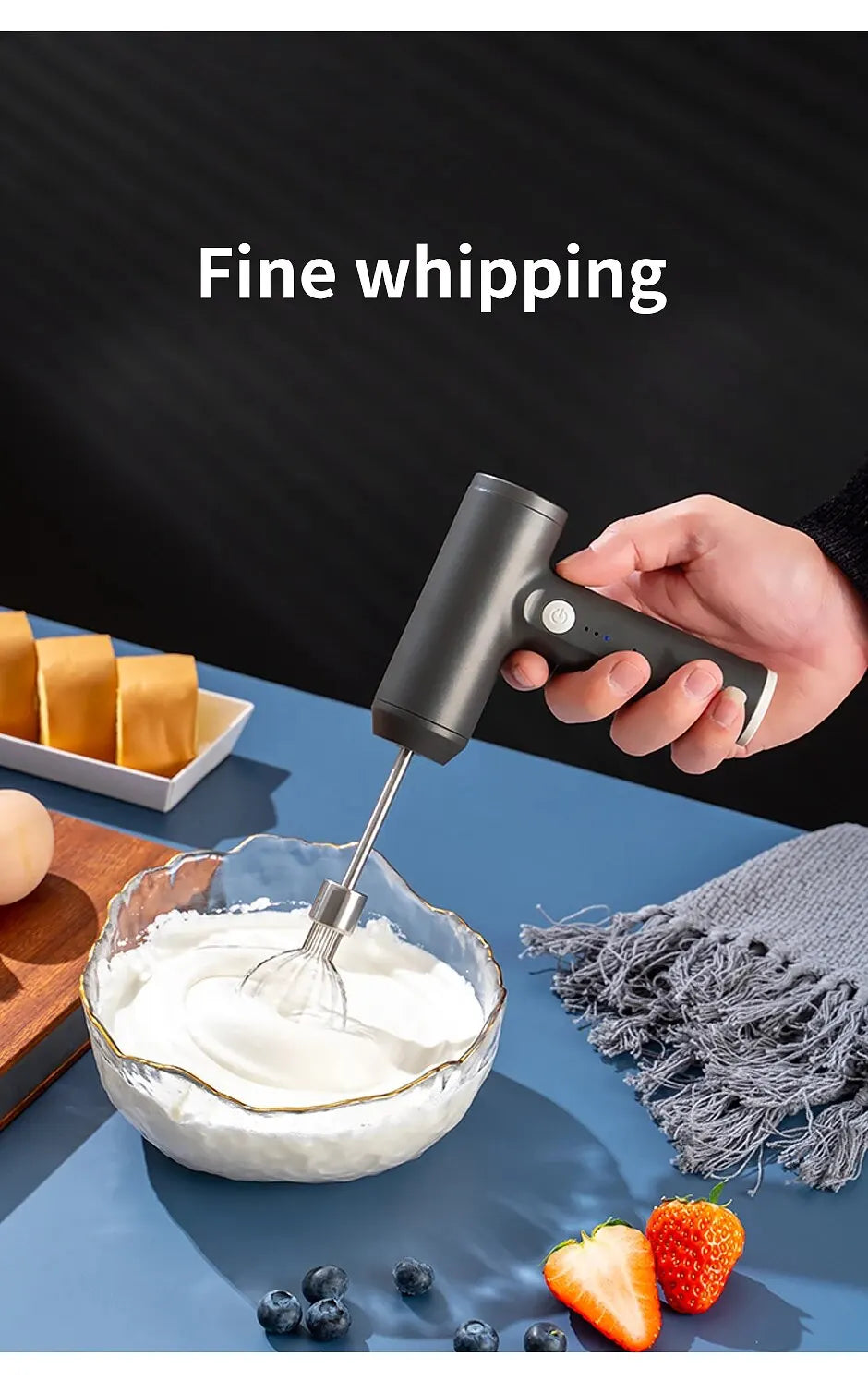 Wireless Electric Food Mixer Speeds Egg Beater Baking