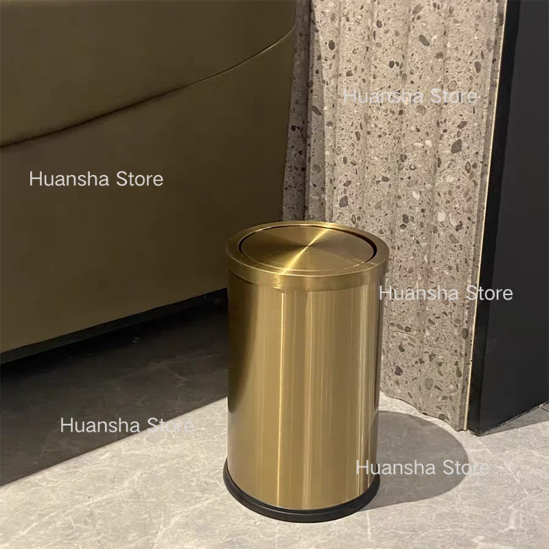 Stainless Steel Trash Can Gold Bathroom Bedroom Recycle