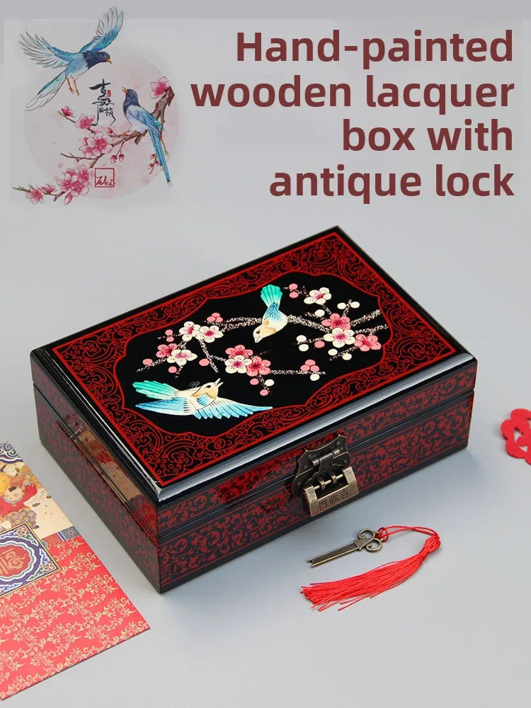 Chinese Style Wooden Lacquer Box Pu Er Tea