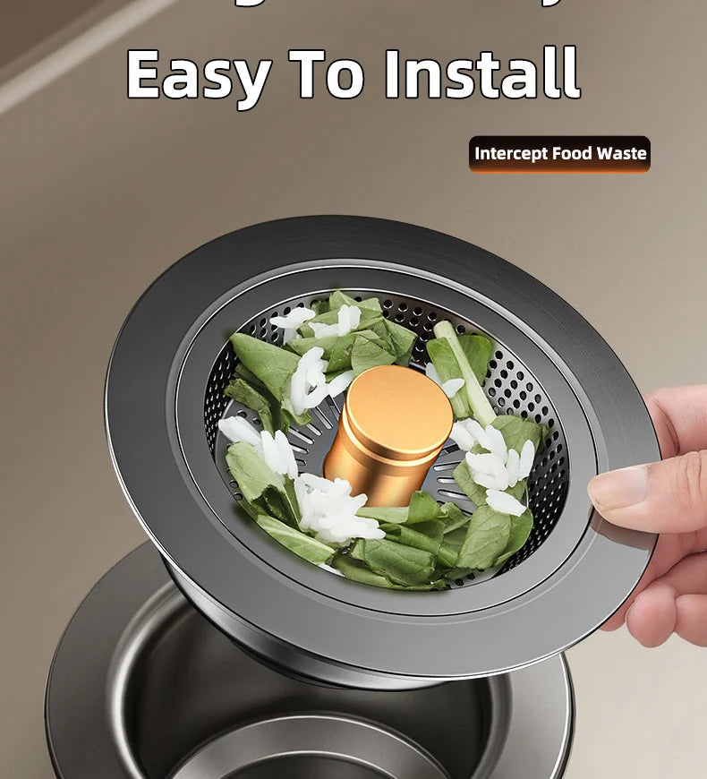 Universal Sink Strainer Stainless Steel Pop-Up Drain Plug