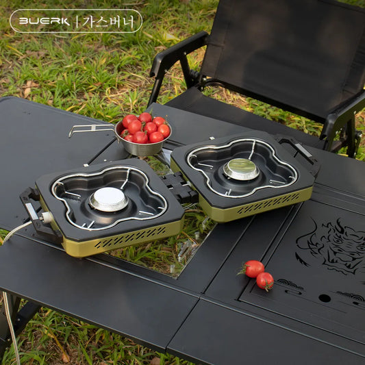 Buerk Foldable Camping Stove Lightweight Outdoor Cooking Double
