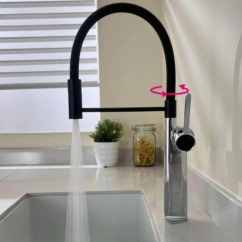 Brushed Gold Pull Down Faucet Magnetic Docking 360