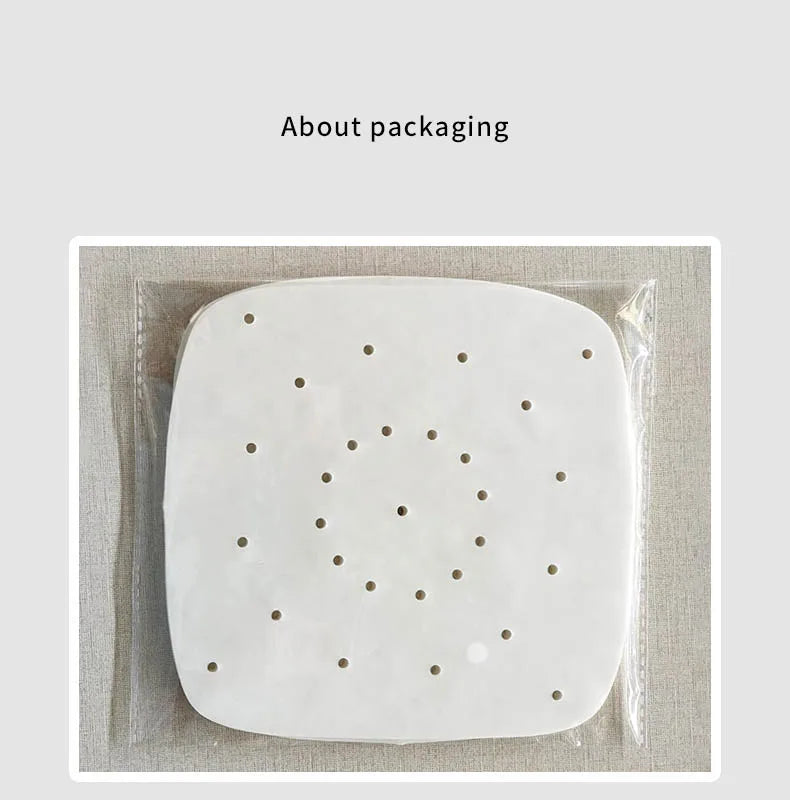100pcs Air Fryer Liner Non-Stick Steamer Pad Baking