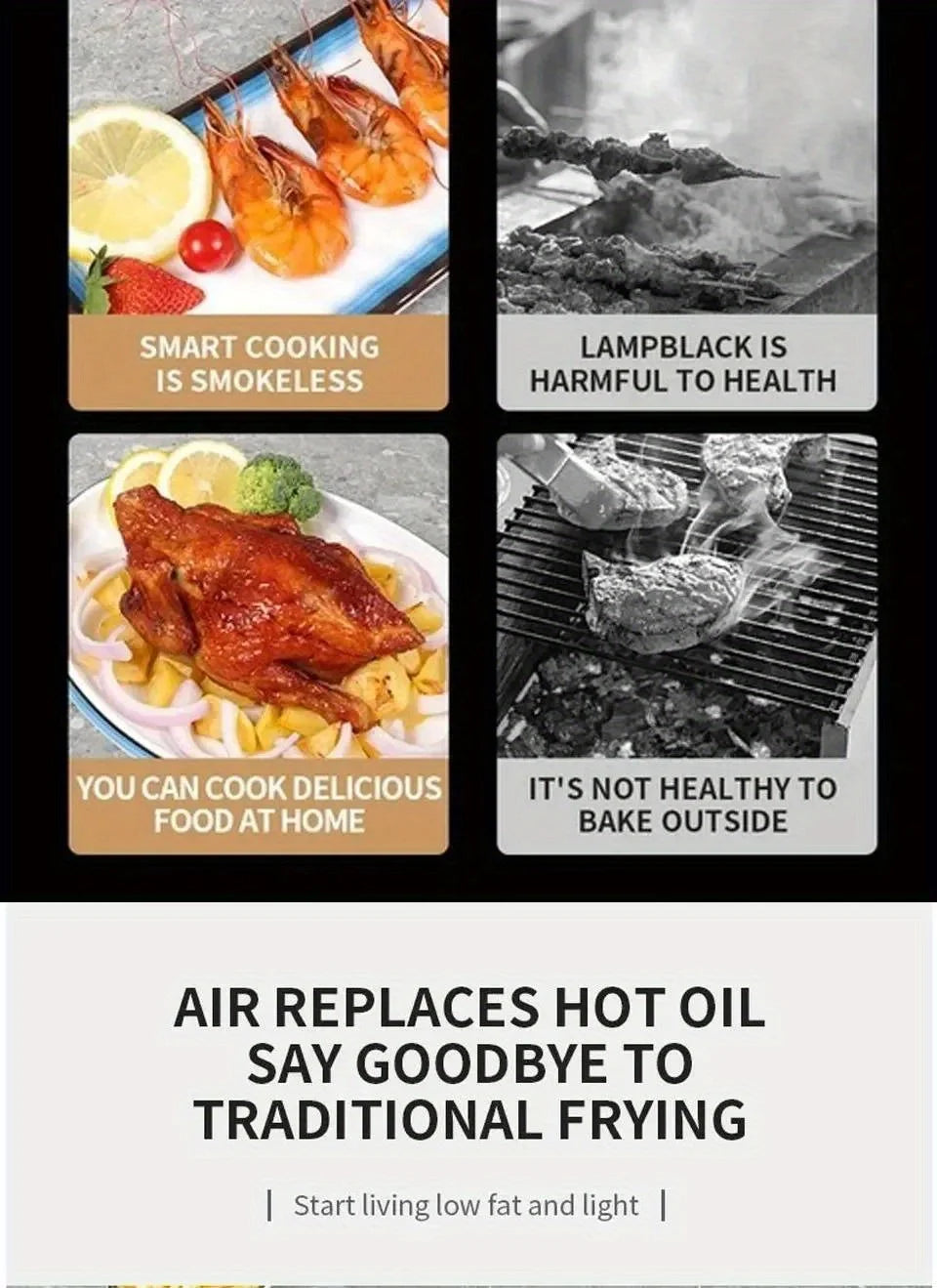 6l Large Capacity Digital Touch Air Fryer Multi