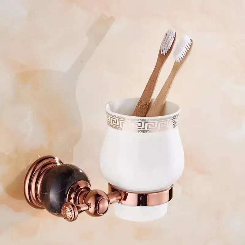 Bathroom Bath Shelf Rose Gold Paper Holder Towel