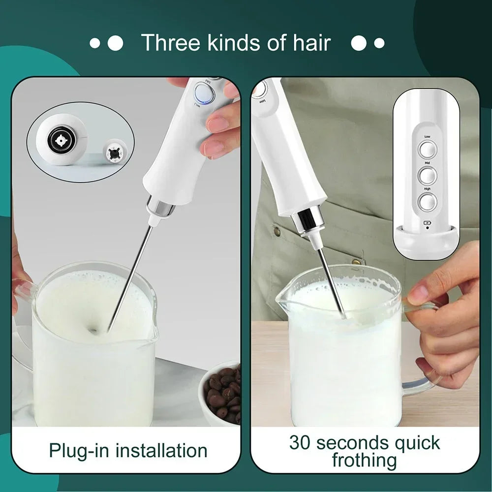 Usb Rechargeable Electric Milk Frother Mini Handheld Foam