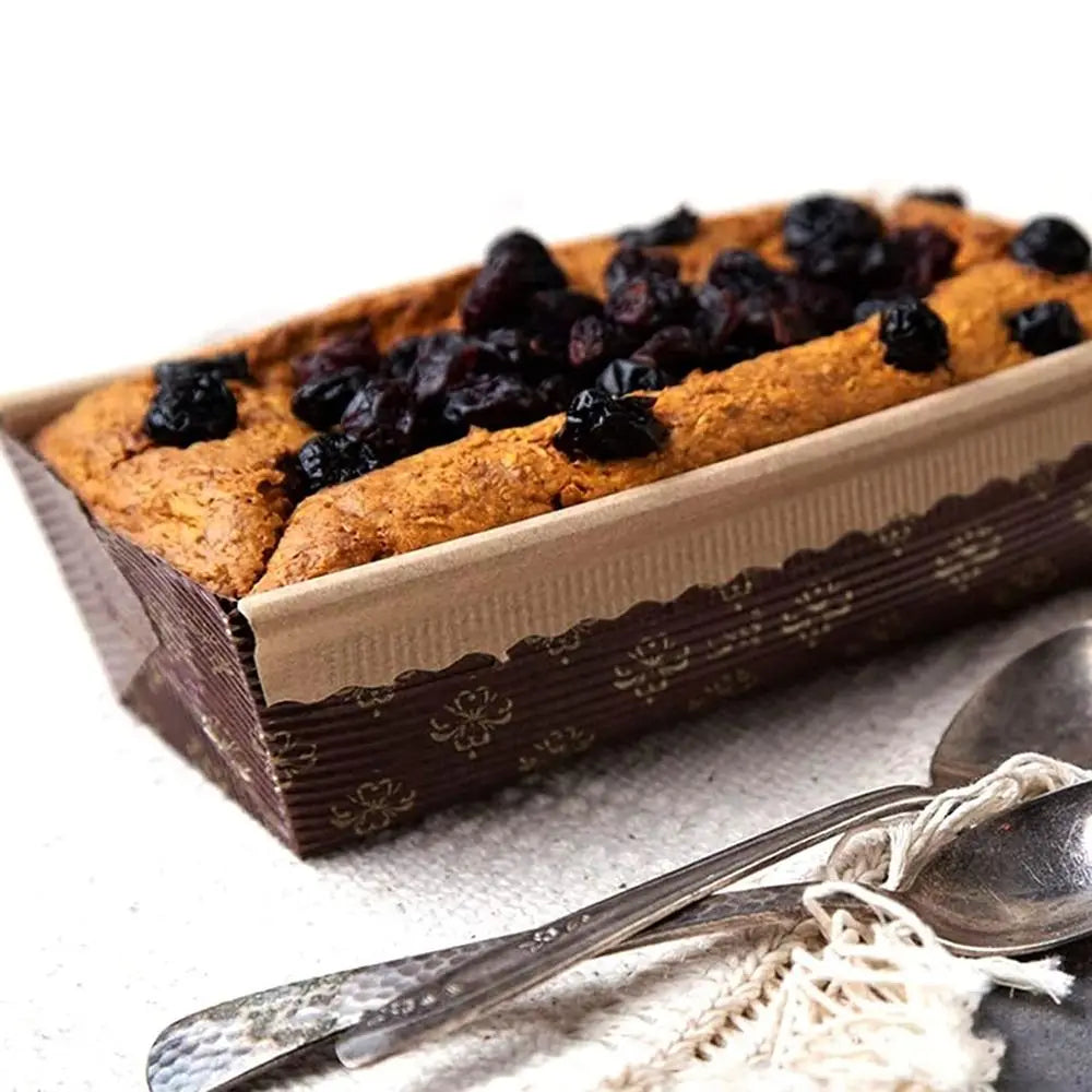25pcs Brown Paper Baking Loaf Pan Rectangle Tray