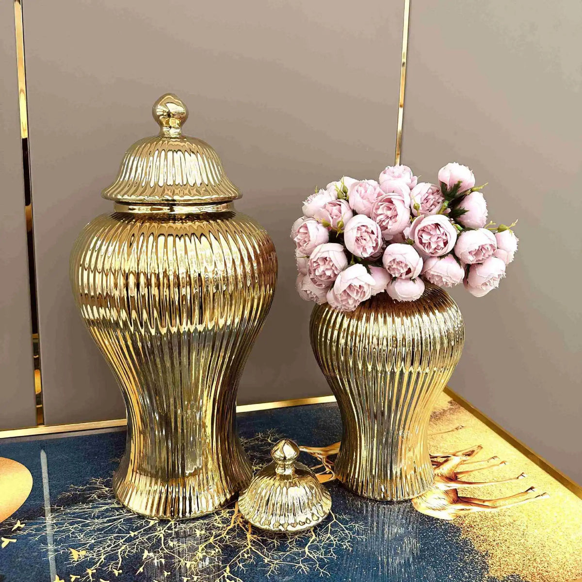 Vase Ceramic Luxury Electroplated General Jar European Ceramic