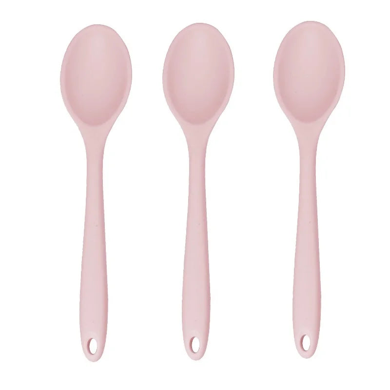 3pcs Silicone Spoon Mixing Soup Spoons Mixing Ladle