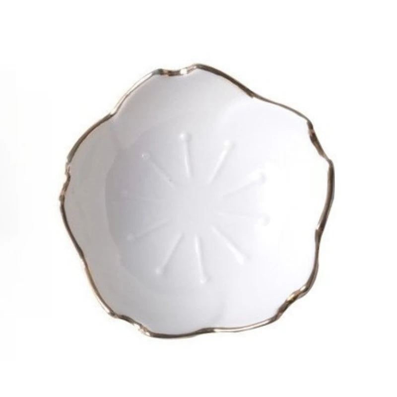 Japanese Ceramic Plate Sakura Petals Dipping Dish Soy
