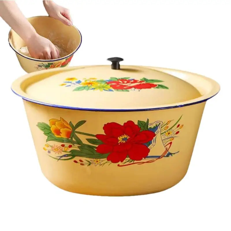 Bowl Enamel Bowls Enamelware Basin Soup Salad Serving