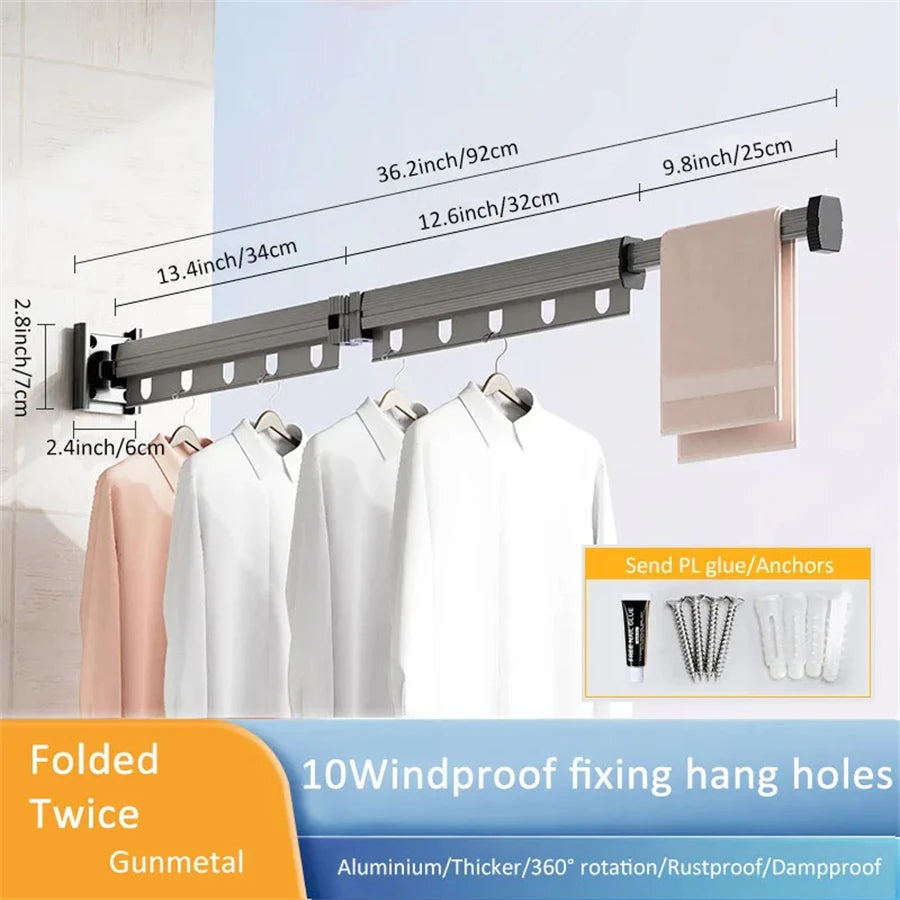 No Punching Folding Clothes Dryer Wall Mounted Drying
