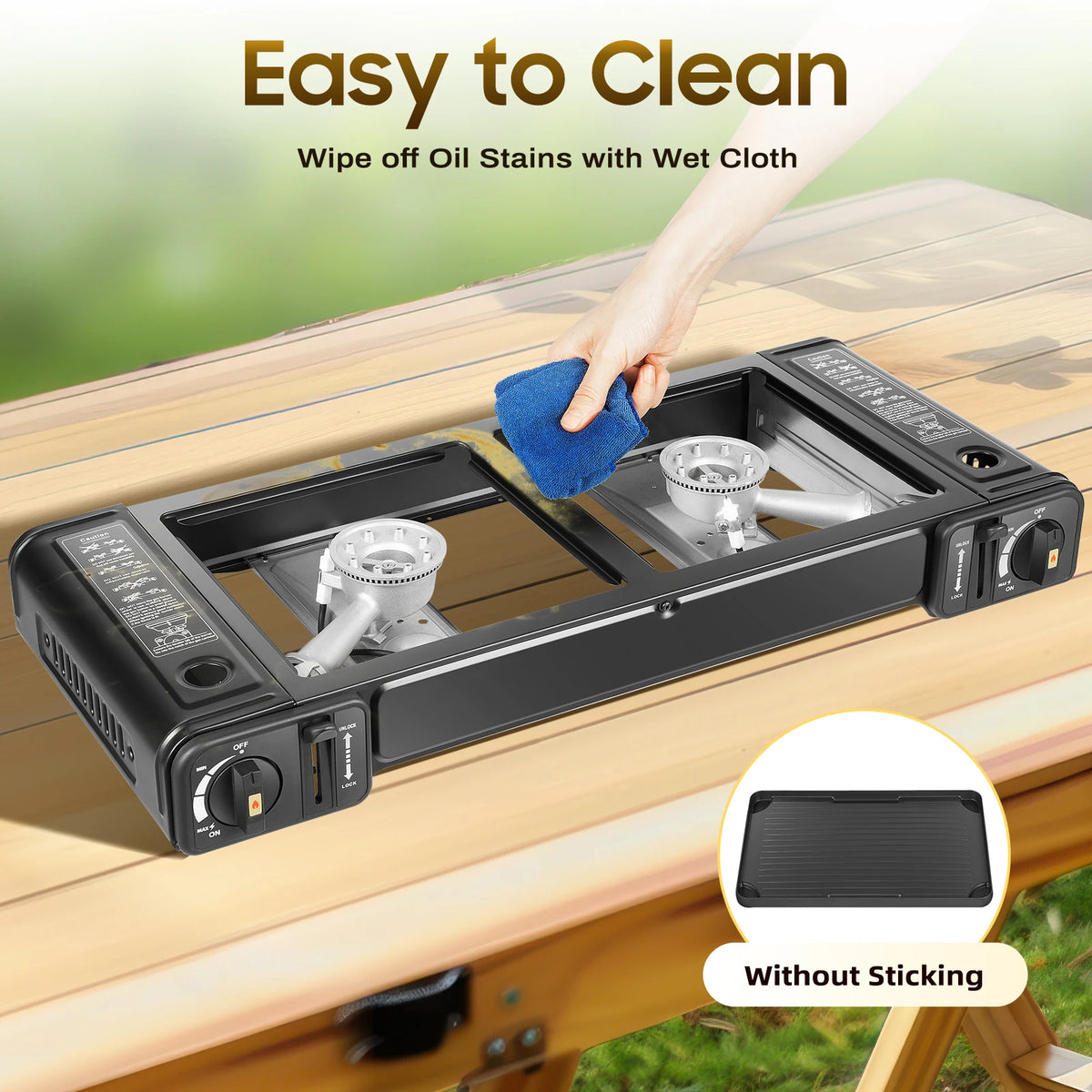 Double Head Barbecue Gas Stove Baking Tray Application