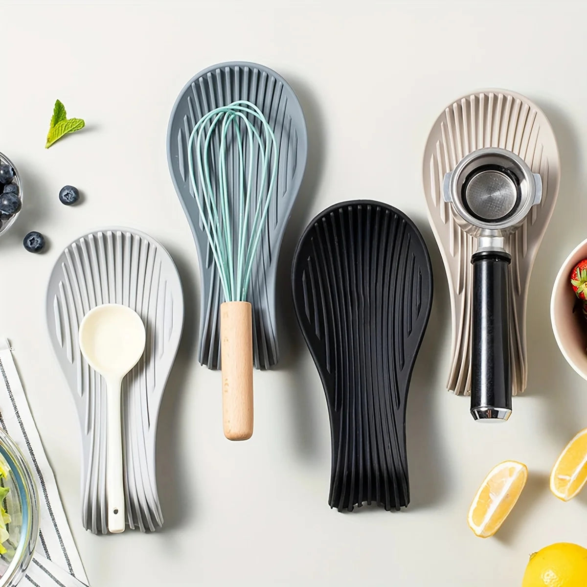 1pcs Silicone Spoon Holder Spoon Rest Utensil Heat