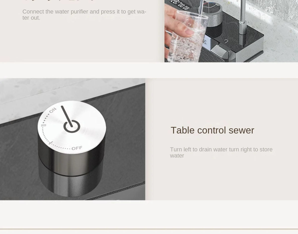 Integrated Waterfall Sink Honeycomb Technology Large Digitial