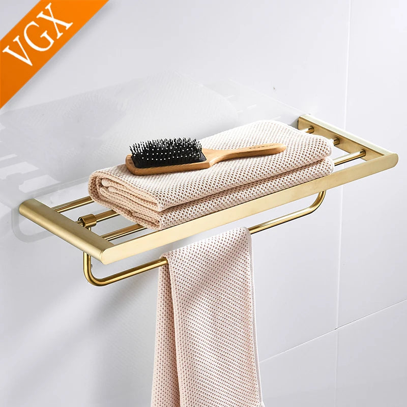 Vgx Gold Bathroom Towel Holder Stainless Steel Towel