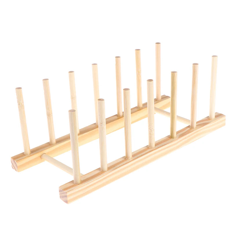 Wooden Dish Drainer Rack Plate Dish Drying Rack