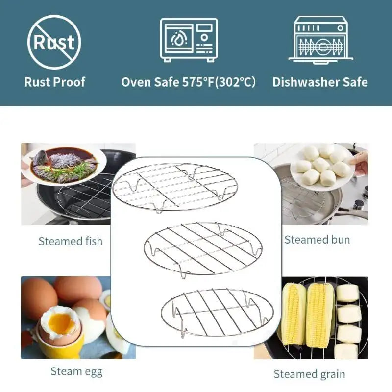 6/7/8 Inch Round Cooling Rack Stainless Steel Cooking