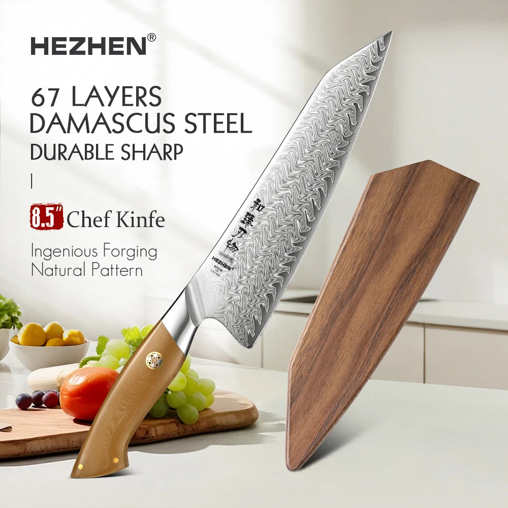 Hezhen Inch Chef Knife 67 Layers Damascus Steel