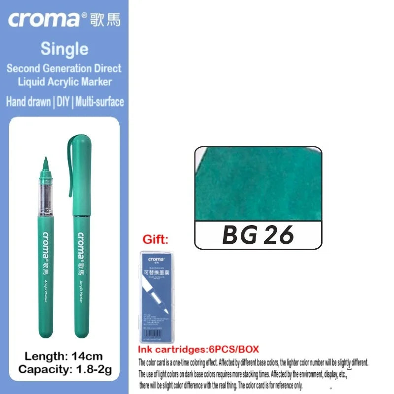 Croma 160/1 Colors Refillable Direct Liquid Acrylic Marker