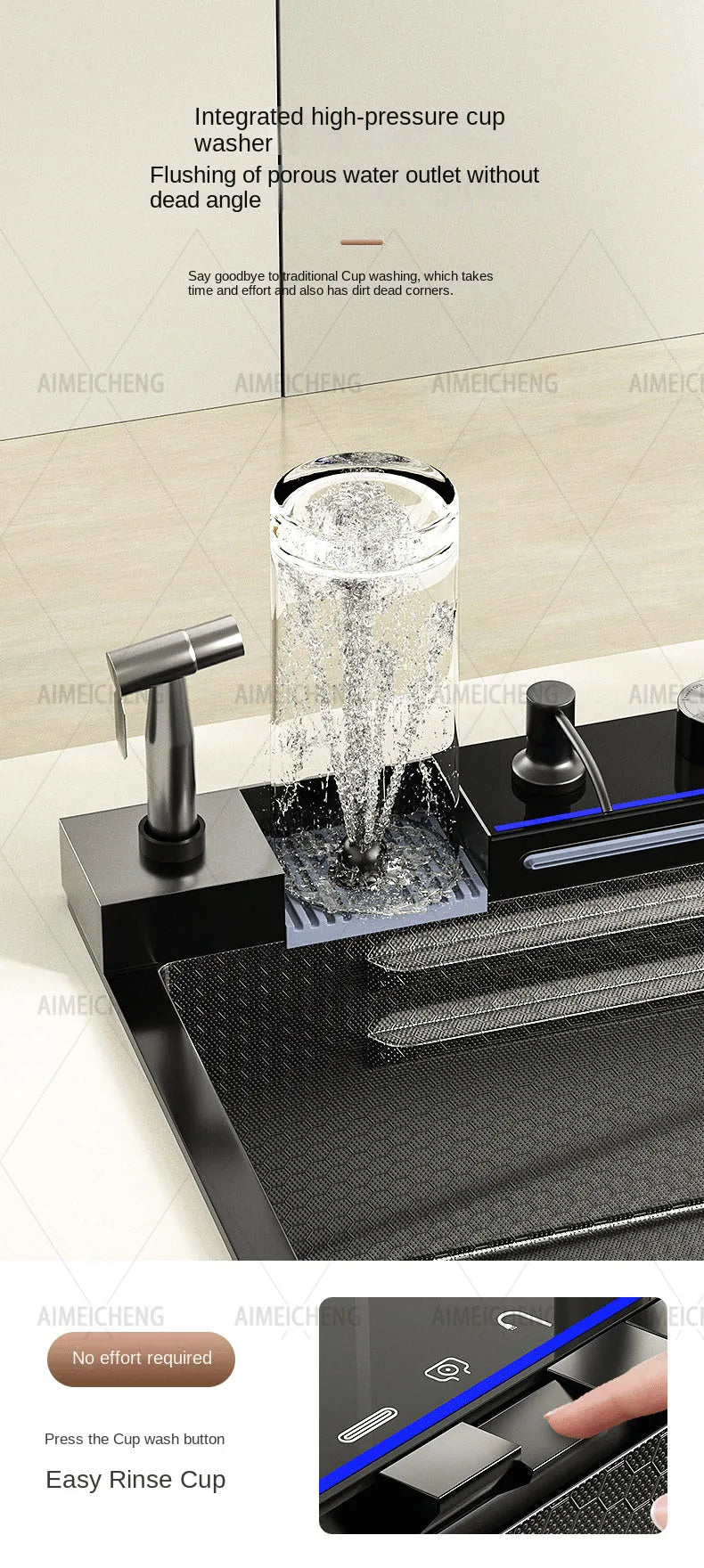 Smart Piano Key Waterfall Large Sink 304 Stainless