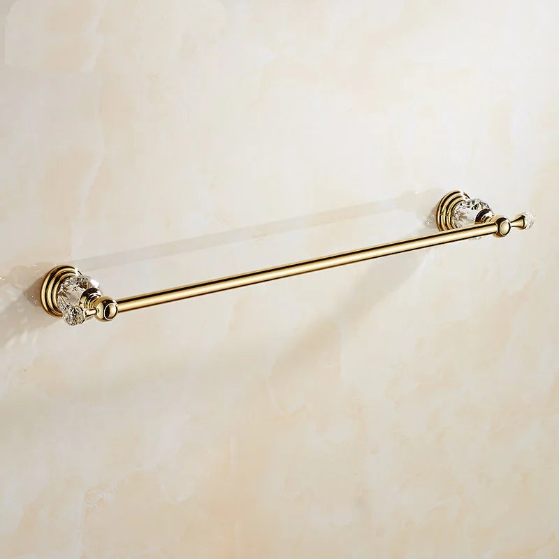 Shower Shelf Toilet Paper Holder Golden Crystal Wall