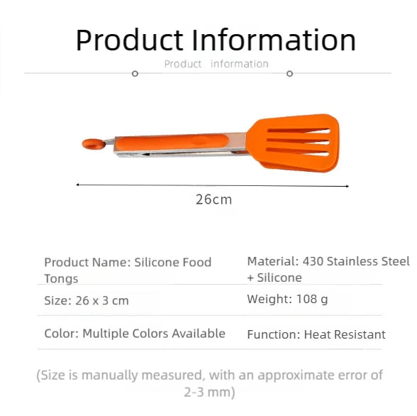 Cooking Non-Stick Tongs Stainless Steel Handle Utensil Pizza