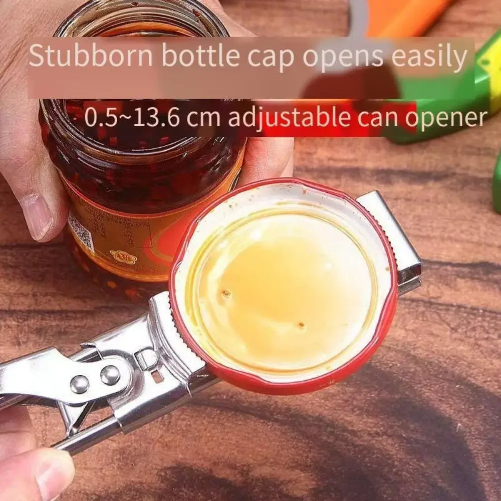 Adjustable Multi-Function Bottle Opener Stainless Steel Lids Off