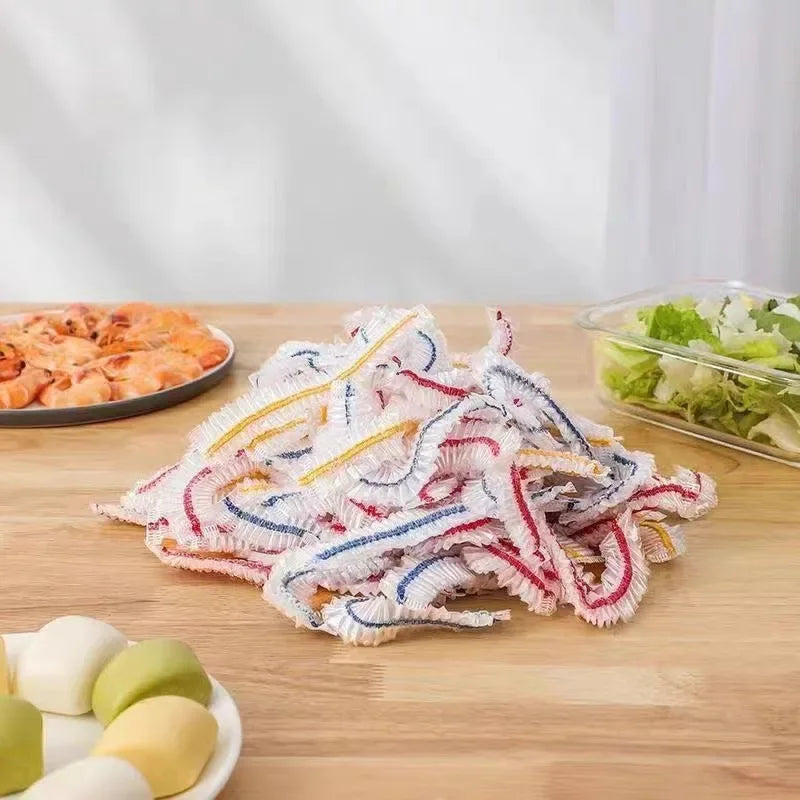 100pcs Disposable Food Cover Hats Fruit Cover Elastic