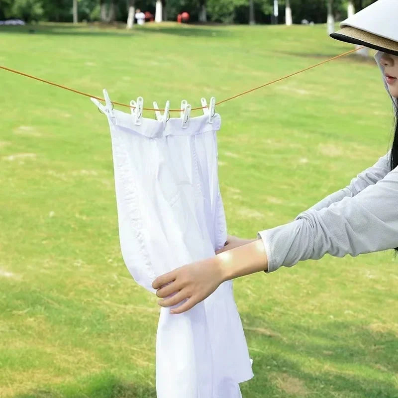 10m Retractable Clothesline Outdoor Travel Clothes Drying Rack