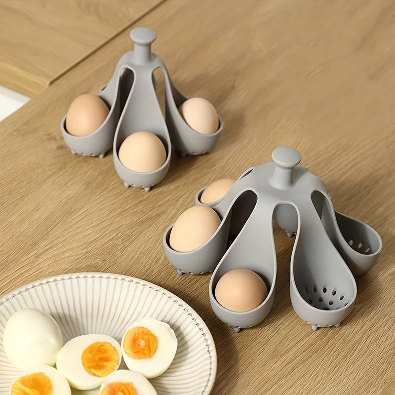 1/2pc Silicone Egg Boiler Rack 4/6 Hole Egg