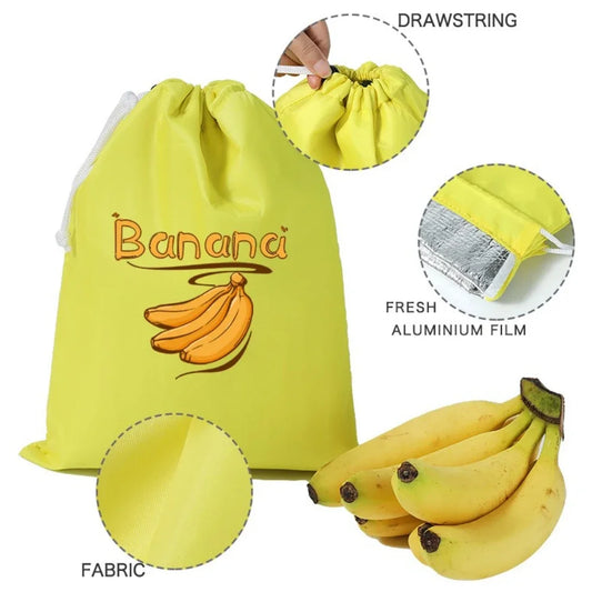 Reusable Banana Freshness Storage Bag Aluminum Foil Drawstring