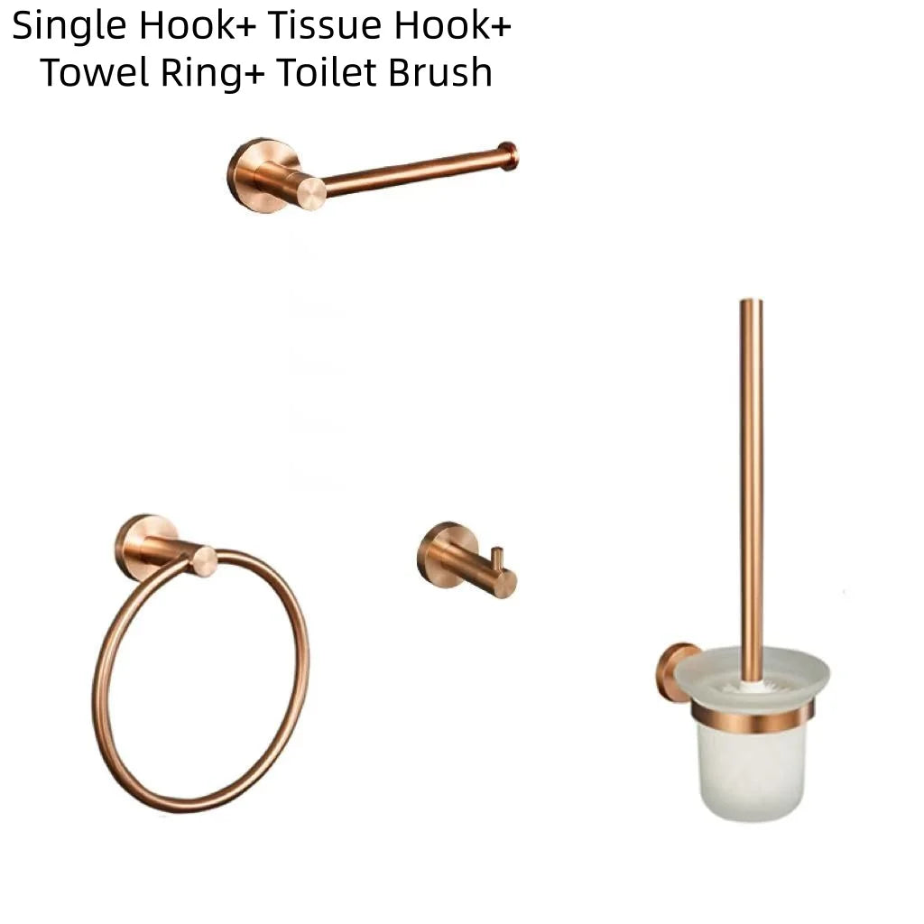 Brushed Rose Gold Bathroom Towel Rack Tissue Rack