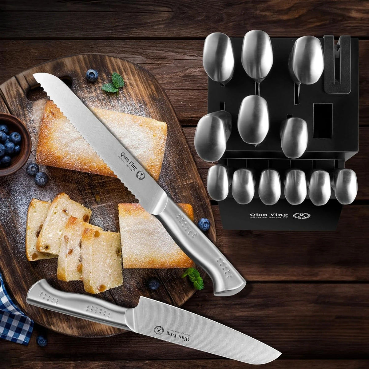 14-Piece Stainless Steel Cutting Knife Cutlery Holder Chef