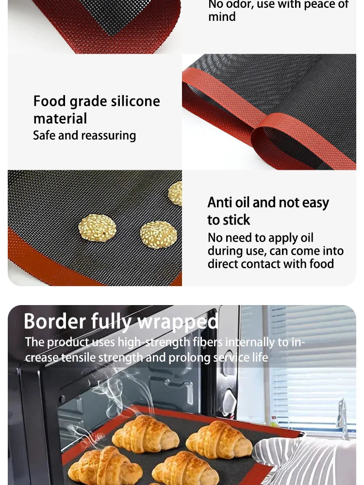 30x40cm Silicone Grill Mat Baking Tray Breathable Cookie