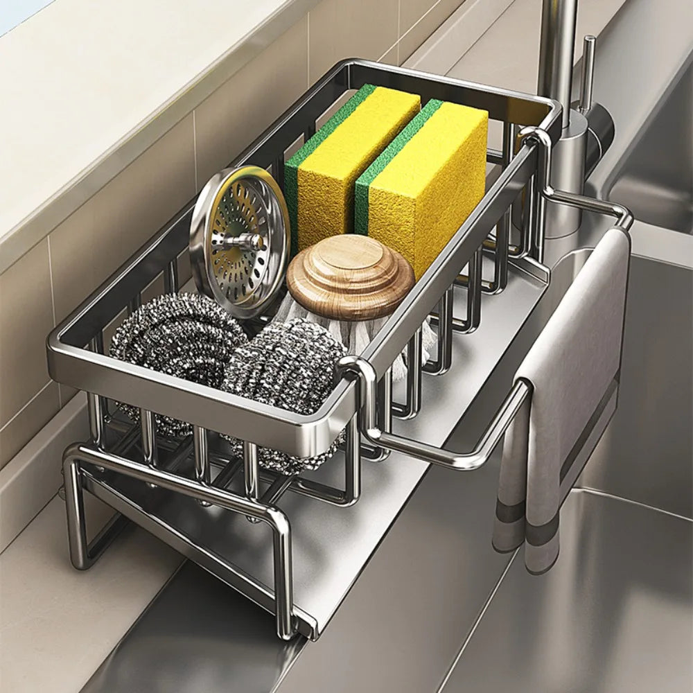 Stainless Steel Sink Organizer Drain Rack Soap Sponge