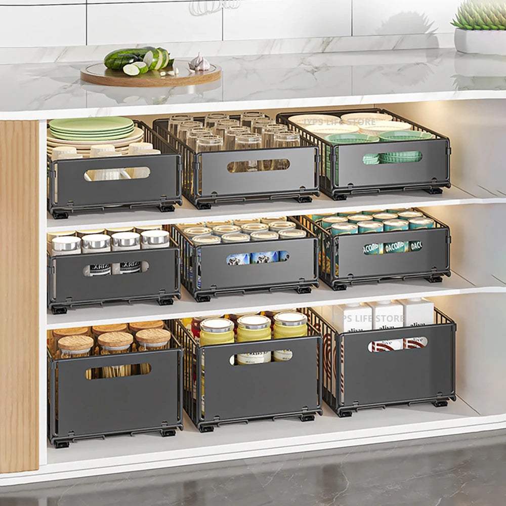 Storage Rack Pull Out Cabinet Organizer Slide Drawer