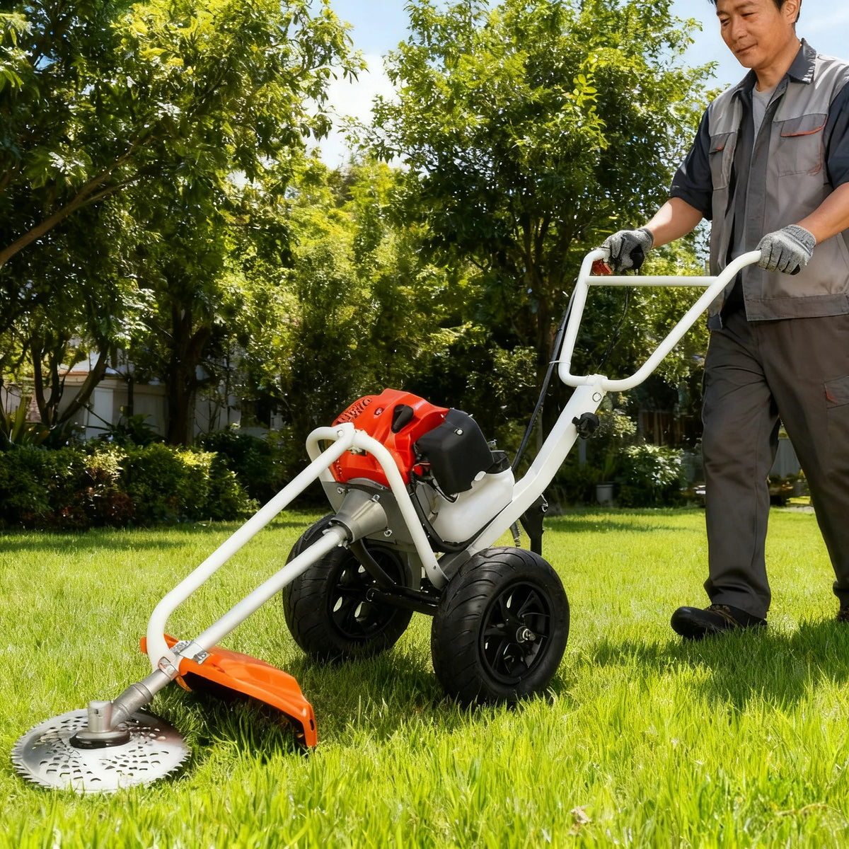 4/2 Stroke Push-Type Lawn Mower Use Weed Trimmer