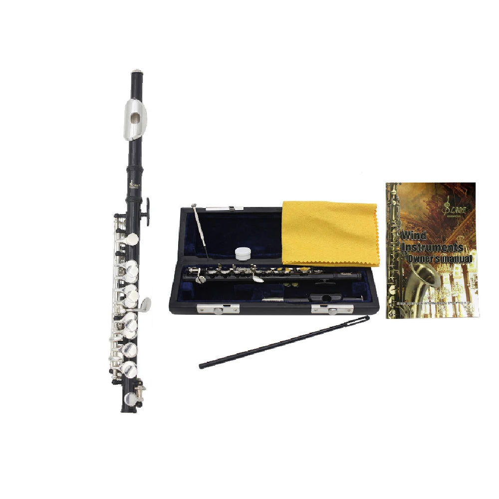 Black Silver Piccolo Professional Key Piccolo Padded Case