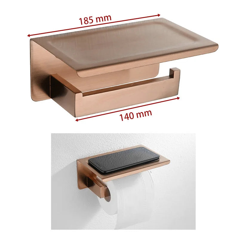 Brushed Rose Gold Bathroom Hardware Square Bath Toilet