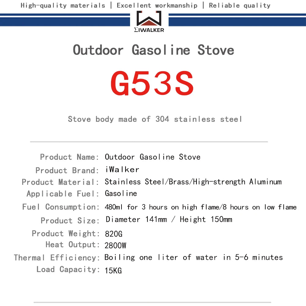 Iwalker G53s Outdoor Camping Fuel Stove Silent Burner