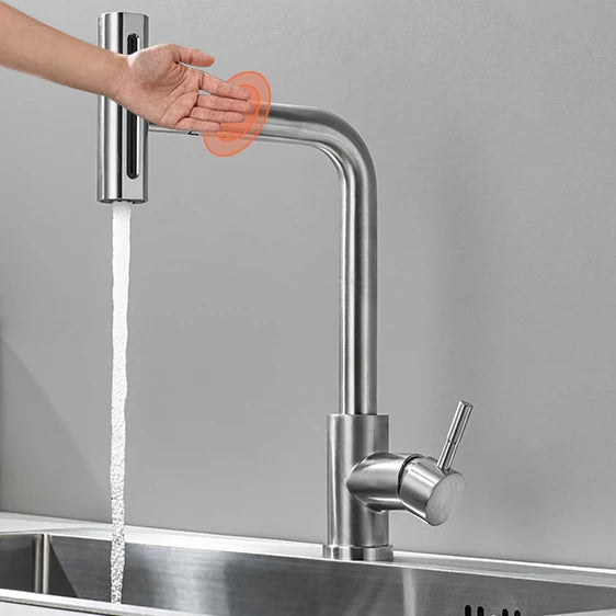 Touch Waterfall Faucet Brushed Gold Cold Pull Out