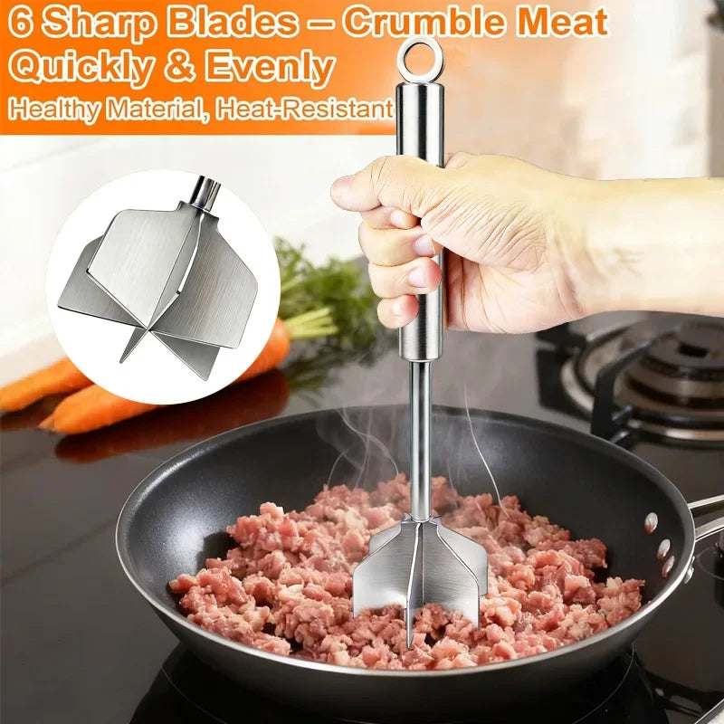 Meat Chopper 304 Stainless Steel Blades Food Masher