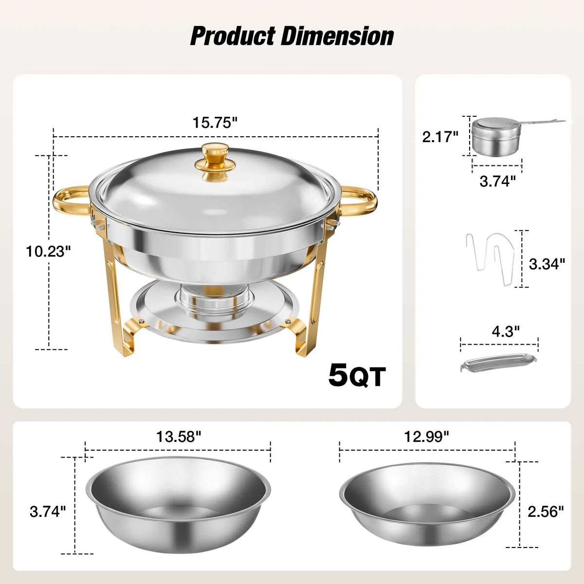 2/4/6 Pack Stainless Steel Chafing Dish Buffet Chafer
