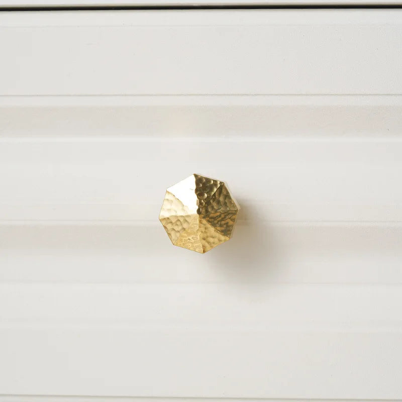 Solid Brass Wardrobe Handles Hammered Texture Handles Gold