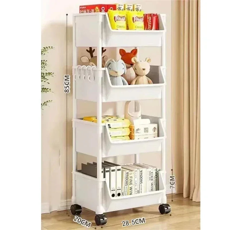Organizer Storage Rack Mobile Snack Toy Trolley Desk
