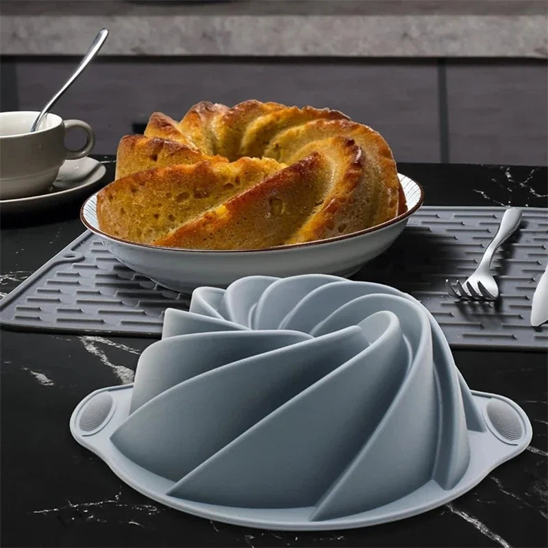 Silicone Fluted Cake Pans Non-Stick Oven Baking Pans